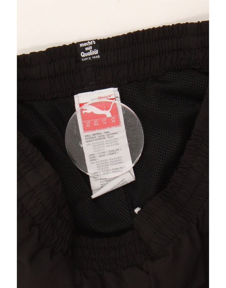 PUMA Boys Tracksuit Trousers Joggers 13-14 Years  Black Polyester Vintage Puma and Second-Hand Puma from Messina Hembry 