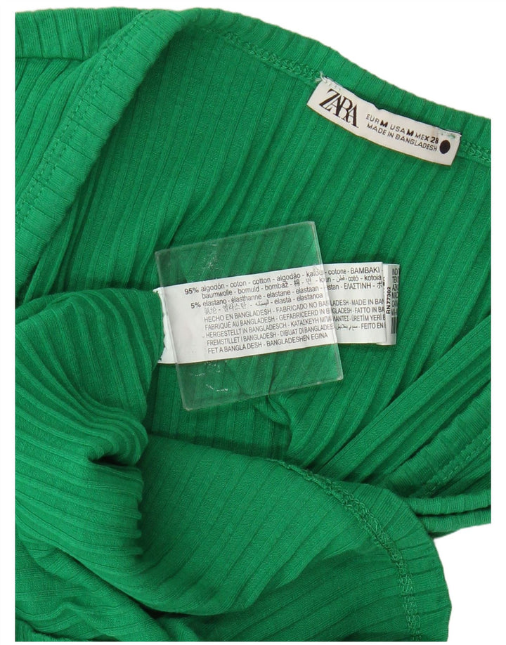 Женский жилет Zara UK 12, средний зеленый хлопок, хлопок