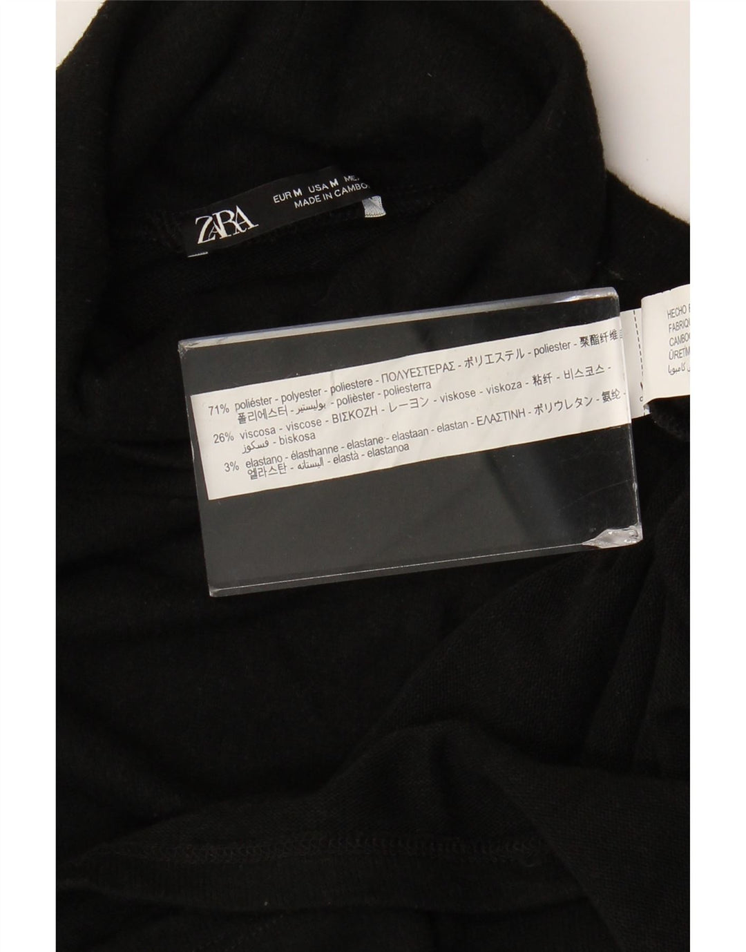 Женское платье-джемпер Zara UK 12, средний черный, полиэстер