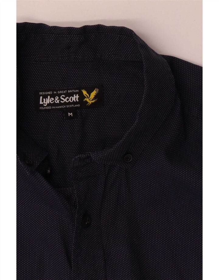 Мужская рубашка Lyle & Scott, средний темно-синий пятнистый хлопок