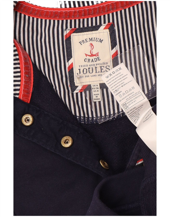 JOULES Женский свитер с воротником на пуговицах, джемпер UK 8, маленький темно-синий, хлопок