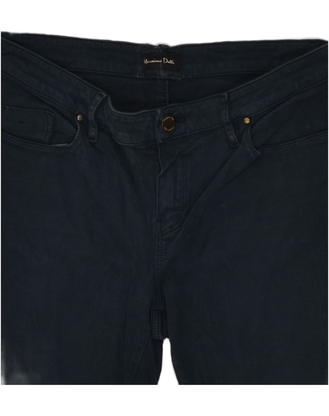 MASSIMO DUTTI Womens Skinny Casual Trousers UK 10 Large W30 L29 Navy Blue | Vintage Massimo Dutti | Thrift | Second-Hand Massimo Dutti | Used Clothing | Messina Hembry 
