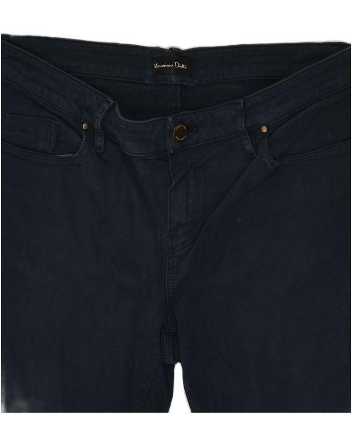 MASSIMO DUTTI Womens Skinny Casual Trousers UK 10 Large W30 L29 Navy Blue | Vintage Massimo Dutti | Thrift | Second-Hand Massimo Dutti | Used Clothing | Messina Hembry 