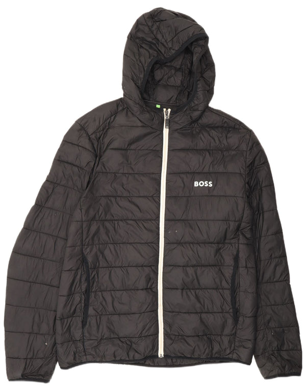 Мужская утепленная куртка с капюшоном Hugo Boss UK 44 2XL Черный Полиамид