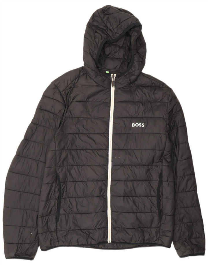 Мужская утепленная куртка с капюшоном Hugo Boss UK 44 2XL Черный Полиамид