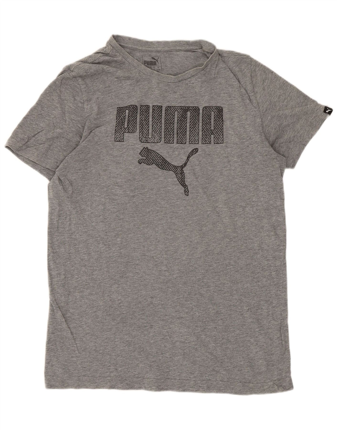Футболка Puma Regular с рисунком для мальчиков, топ 15–16 лет, серый хлопок