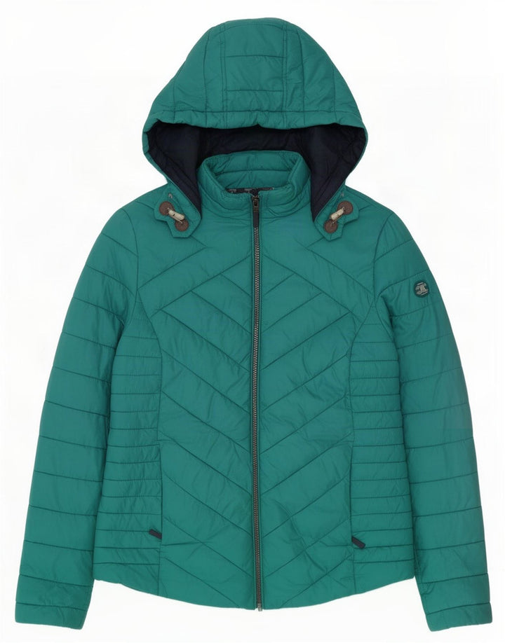 Женская стеганая утепленная куртка с капюшоном Barbour UK 14, средний синий полиамид