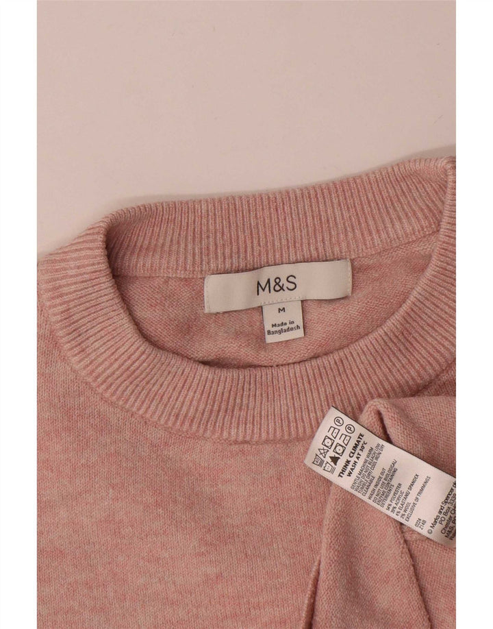 Женский джемпер с круглым вырезом Marks & Spencer, Великобритания 14, средний розовый полиэстер