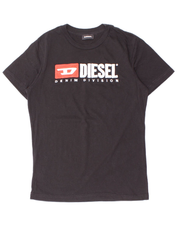 Футболка с рисунком Diesel для мальчиков, топ 9–10 лет, черный хлопок