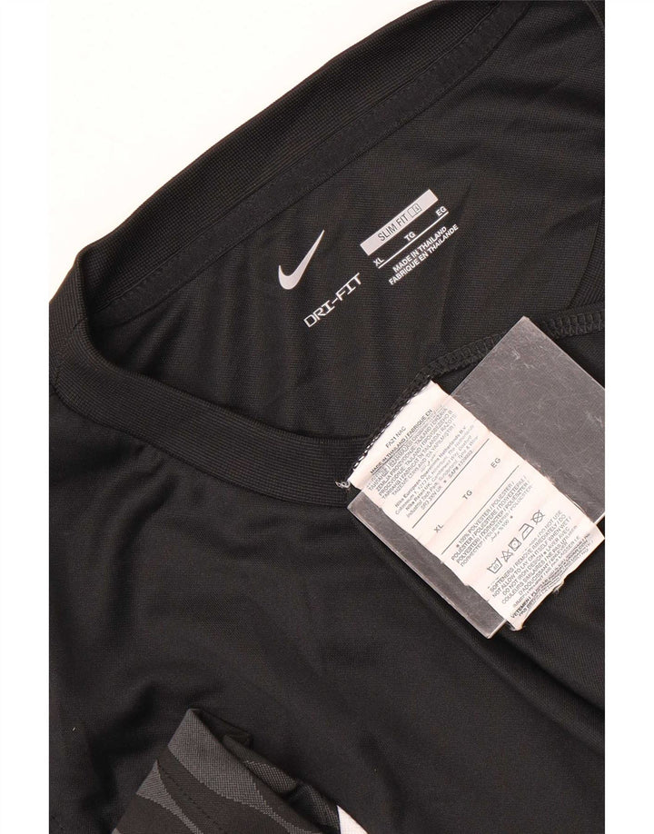 Мужская футболка Nike Dri Fit Slim с графическим рисунком, верх XL, черный полиэстер