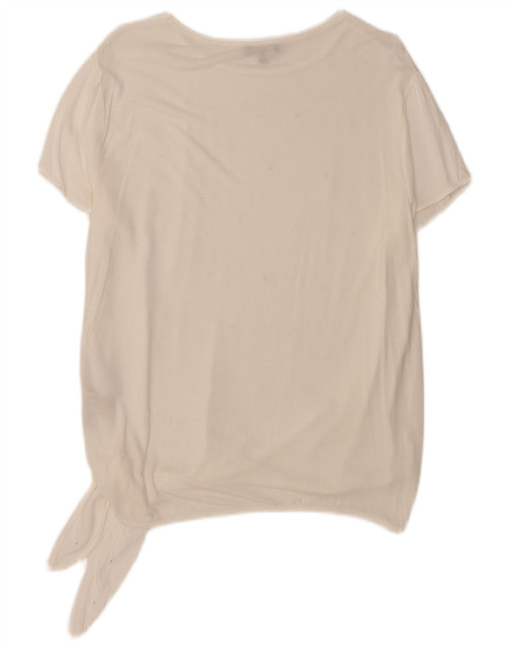 Женская блузка Massimo Dutti Top UK 18 XL Белая вискоза
