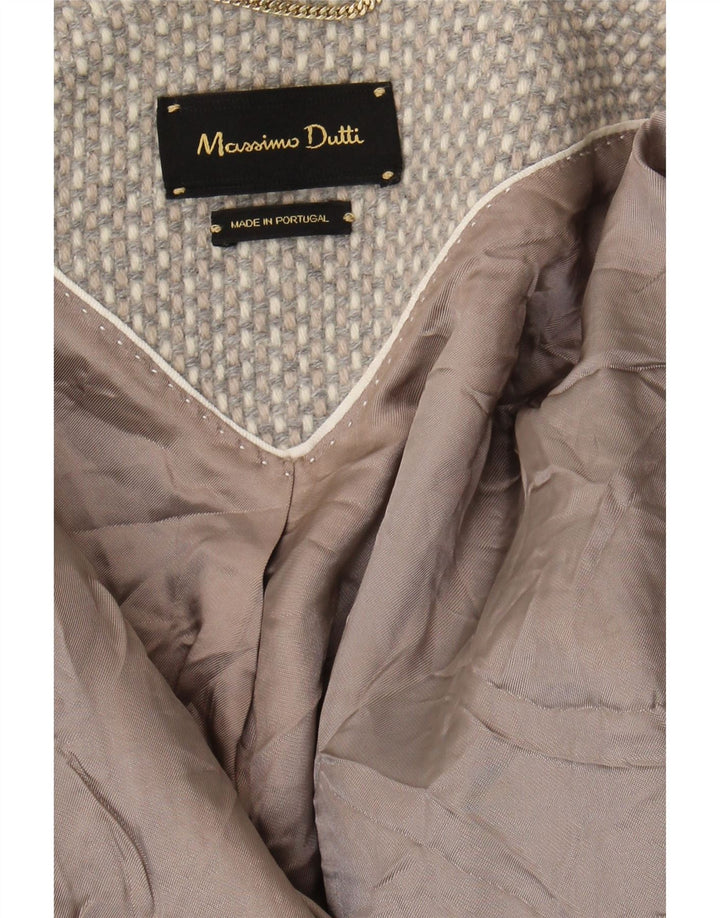 MASSIMO DUTTI Womens Overcoat UK 10 Small Grey Spotted Wool Vintage Massimo Dutti and Second-Hand Massimo Dutti from Messina Hembry 