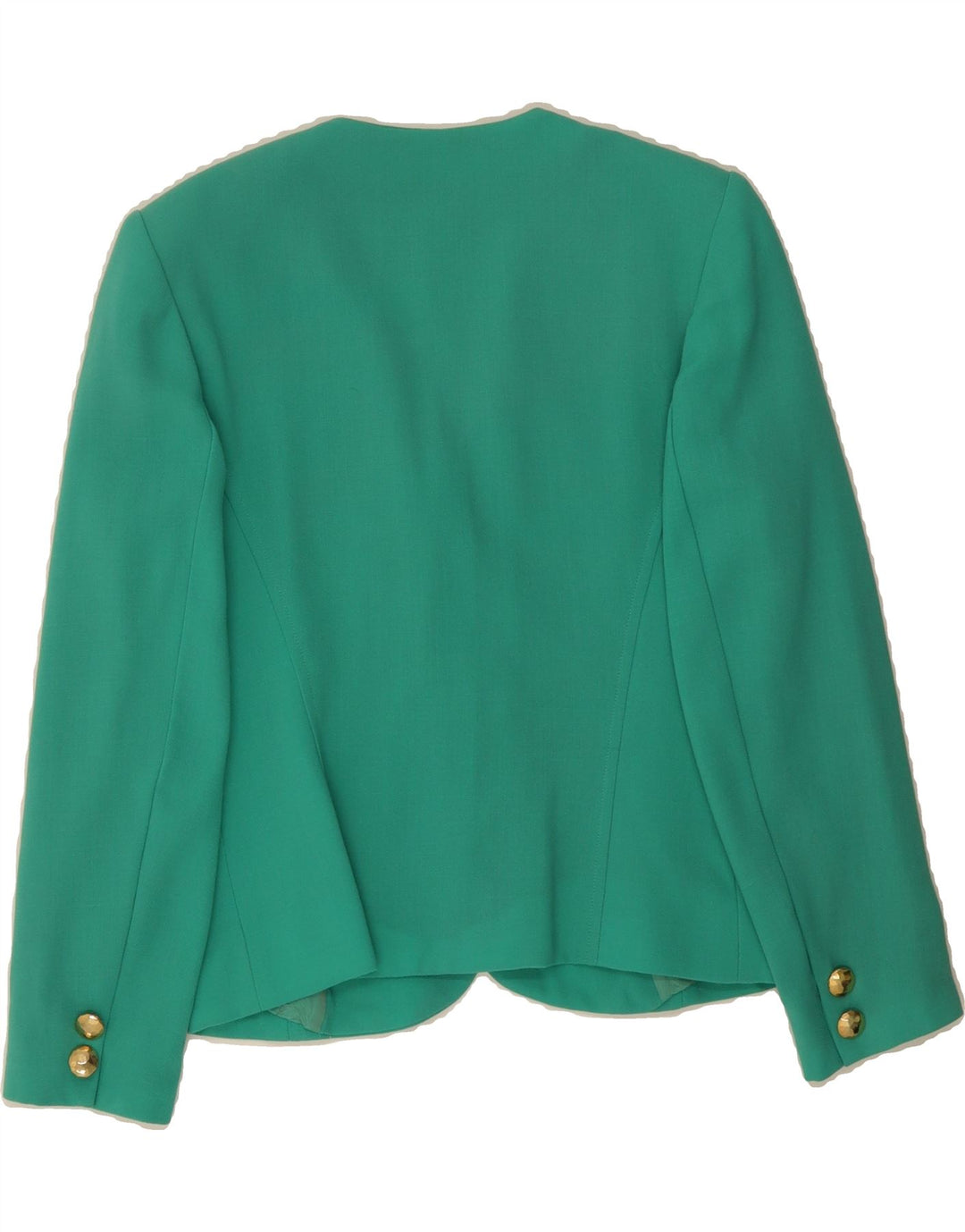 VINTAGE Womens 3 Button Blazer Jacket IT 42 Medium Green Viscose Vintage Vintage and Second-Hand Vintage from Messina Hembry 
