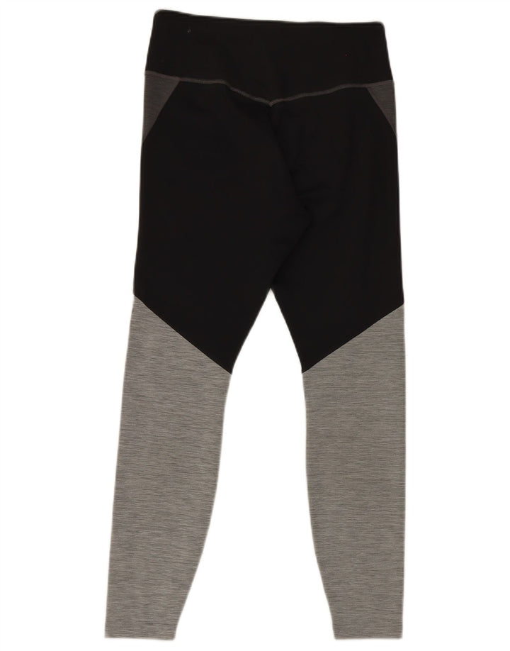 Женские леггинсы Nike Dri Fit UK 12, средний серый полиэстер с цветными блоками