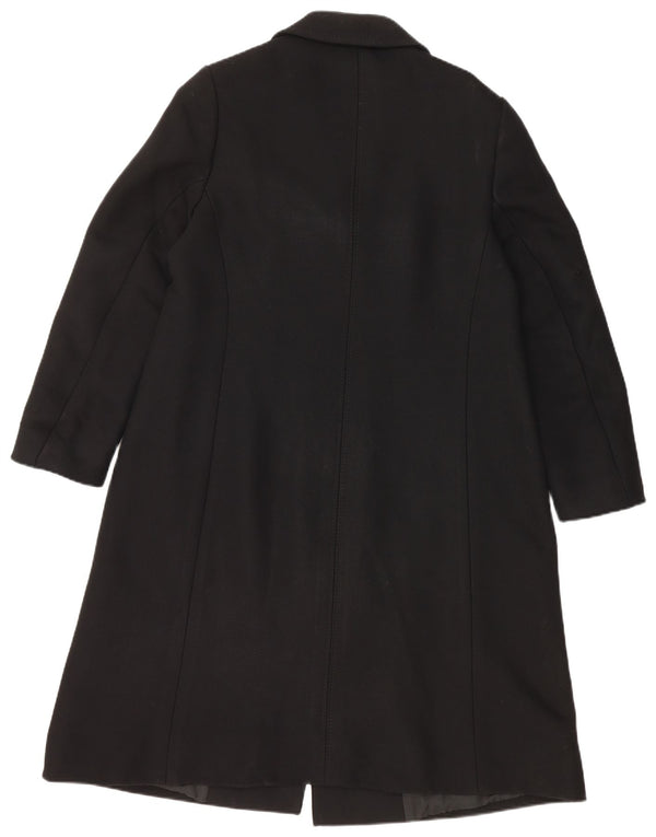 VINTAGE Womens Overcoat UK 14 Medium Black