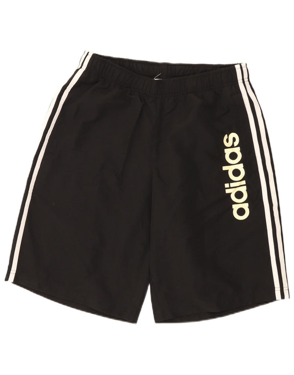 Мужские спортивные шорты Adidas Climalite с графикой, средний черный полиэстер