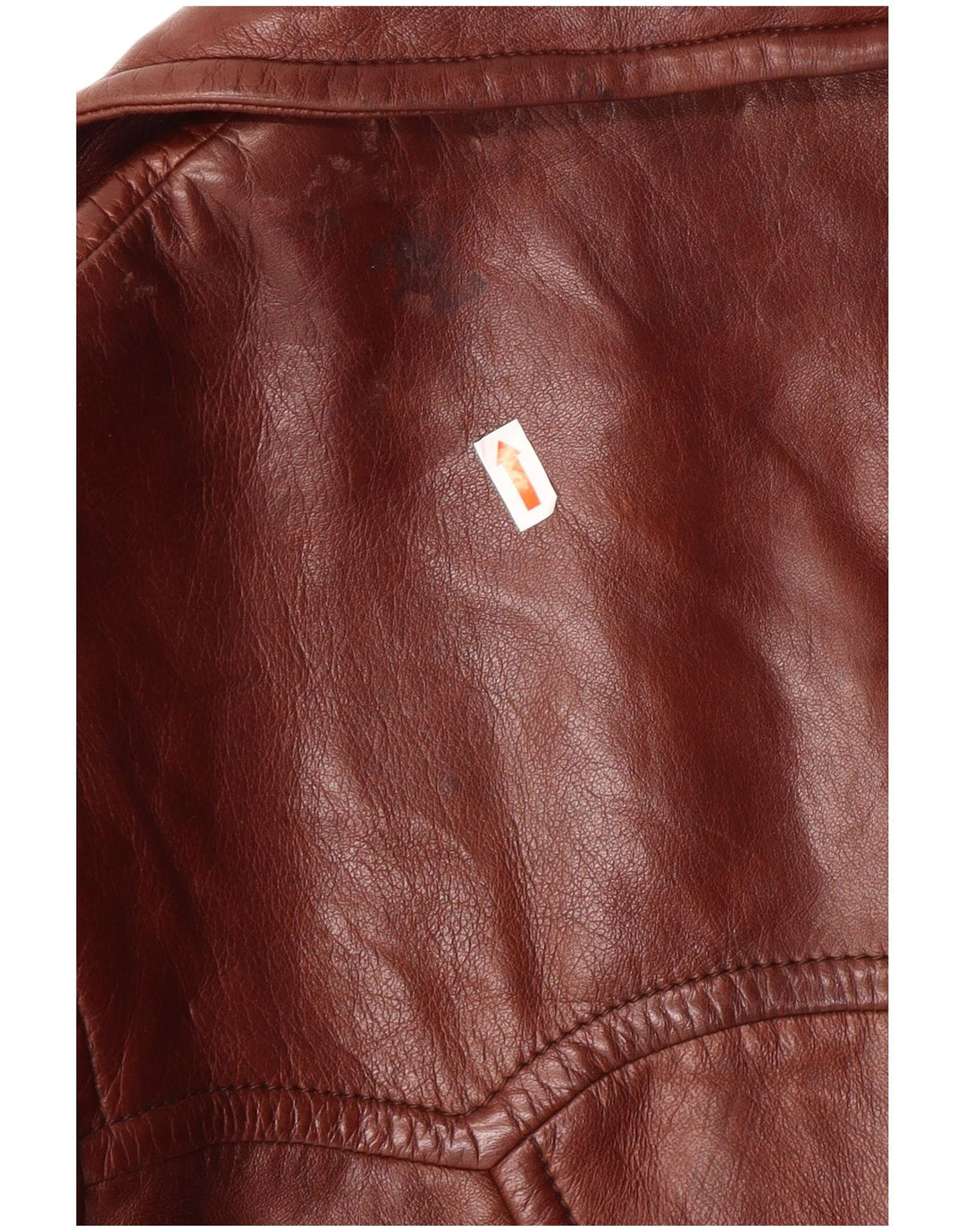 ВИНТАЖНОЕ женское кожаное пальто IT 52 2XL Коричневое кожаное