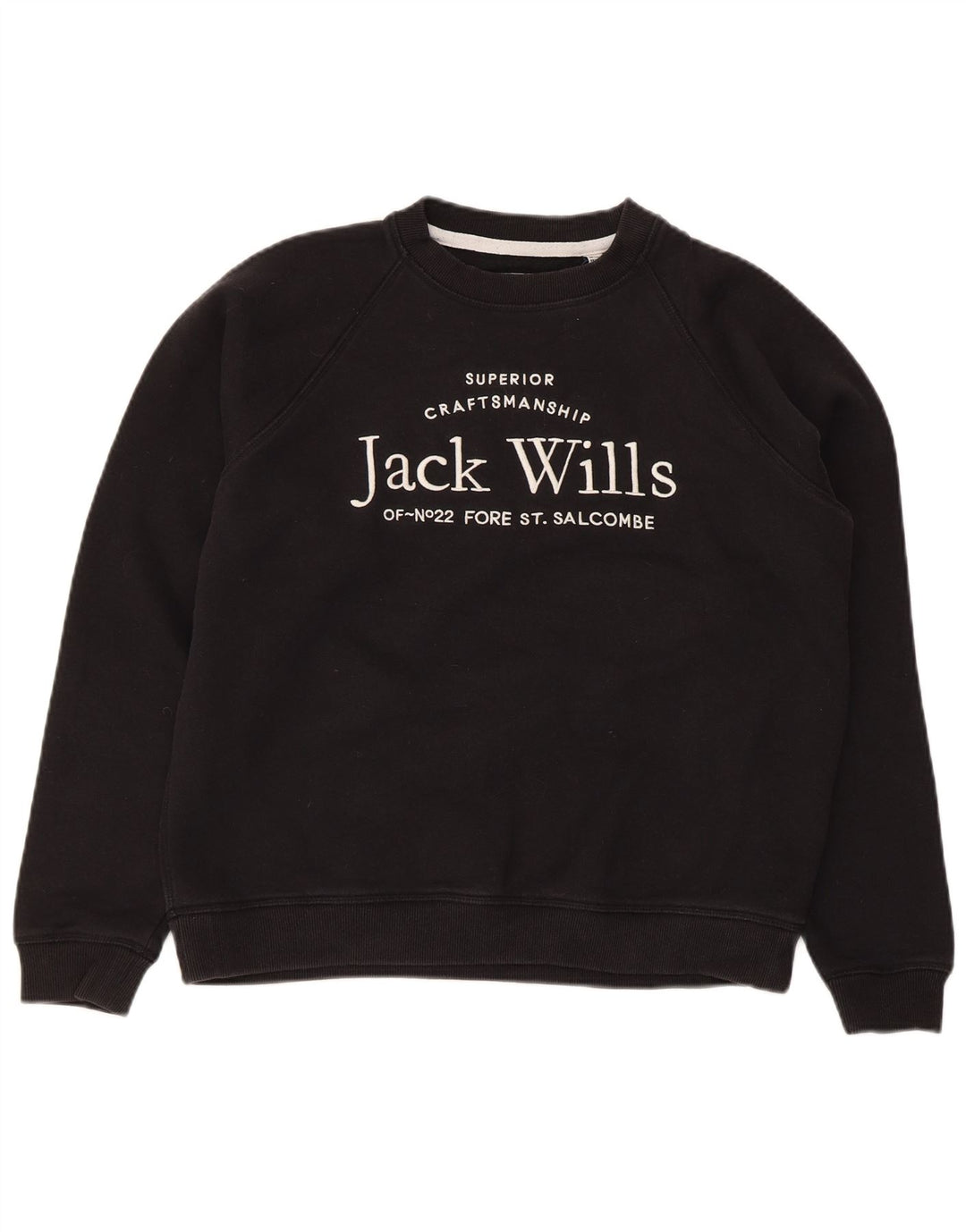 Женский свитер с рисунком Jack Wills, хлопковый джемпер, Великобритания 12, средний черный