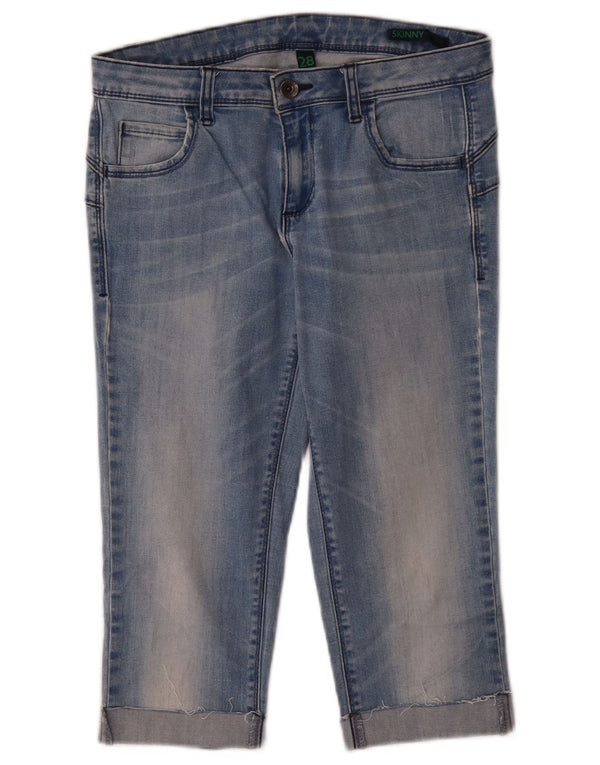 Женские джинсы-капри скинни Benetton W28 L18, синие, хлопок