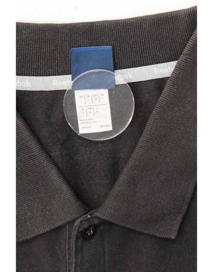 Мужская рубашка-поло REEBOK, большая черная, хлопок