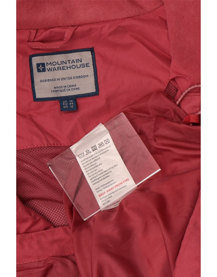 Женская дождевик с капюшоном Mountain Warehouse UK 16, большой розовый полиэстер