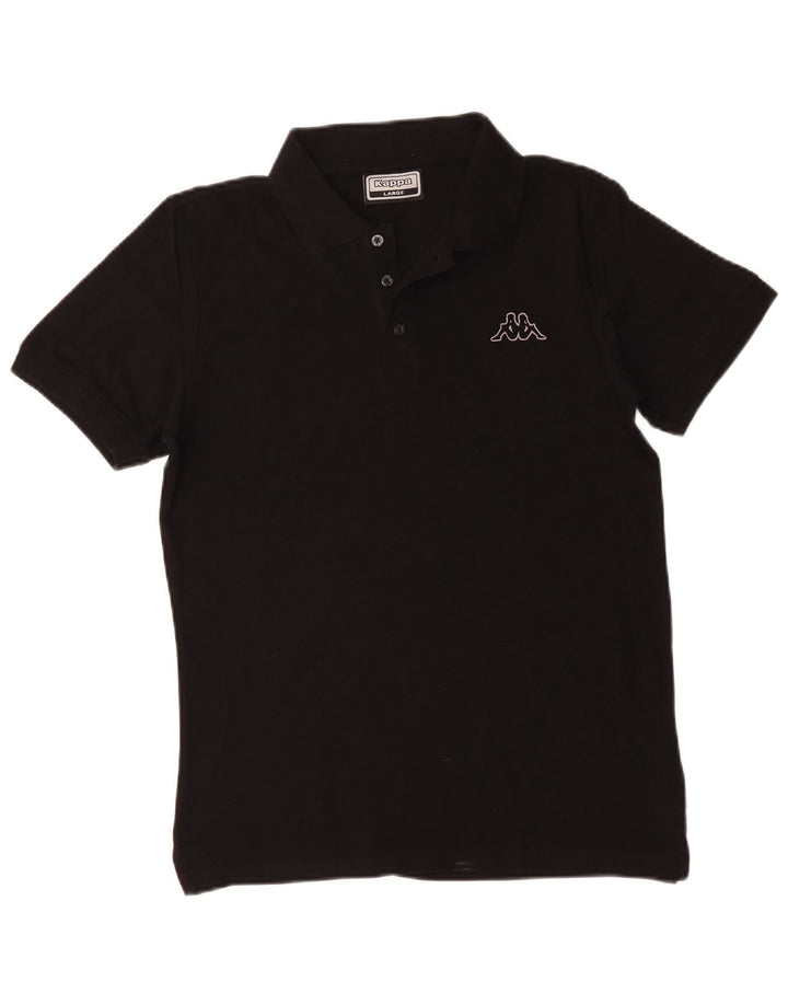 KAPPA Mens Polo Shirt Large Black Cotton