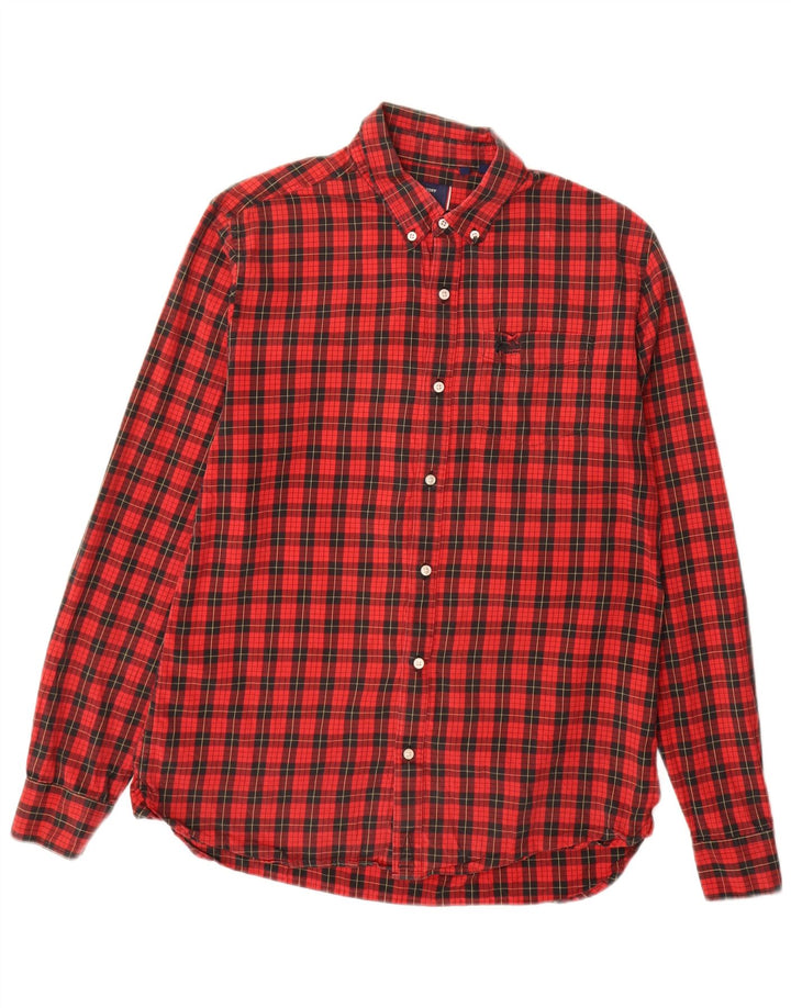 Мужская фланелевая рубашка Superdry, большая красная клетка, хлопок