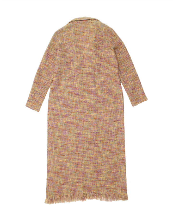 MICHEL AMBERS Womens Open Overcoat UK 16 Large Multicoloured Wool Vintage Michel Ambers and Second-Hand Michel Ambers from Messina Hembry 