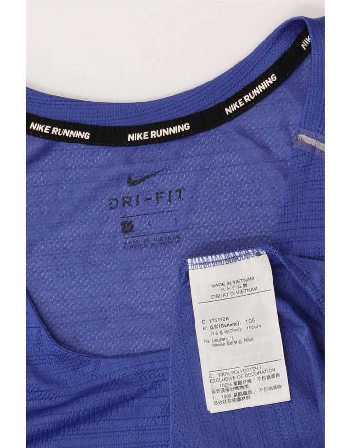 Мужской жилет Nike Dri Fit, большой синий полиэстер в тонкую полоску
