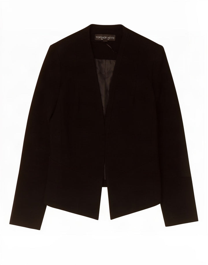 Женский укороченный открытый пиджак Topshop Petite, UK 8, маленький черный