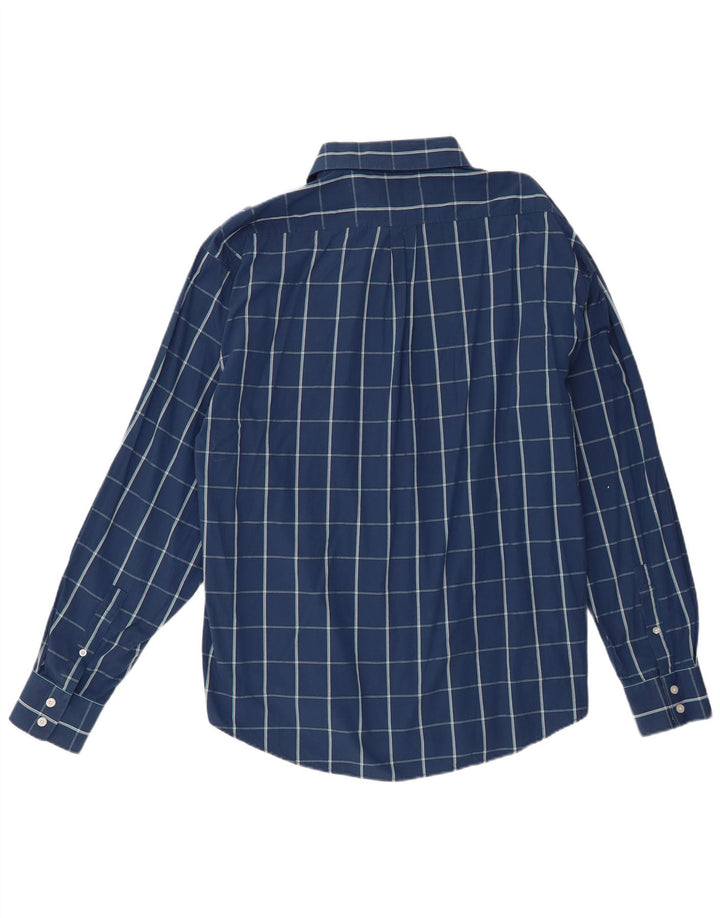 Мужская рубашка Yves Saint Laurent XL, синяя клетка, хлопок
