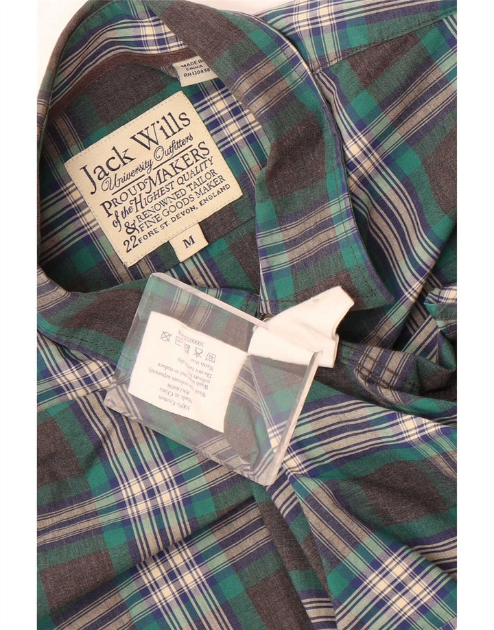 Мужская рубашка стандартного кроя Jack Wills, хлопковая ткань в зеленую клетку среднего размера