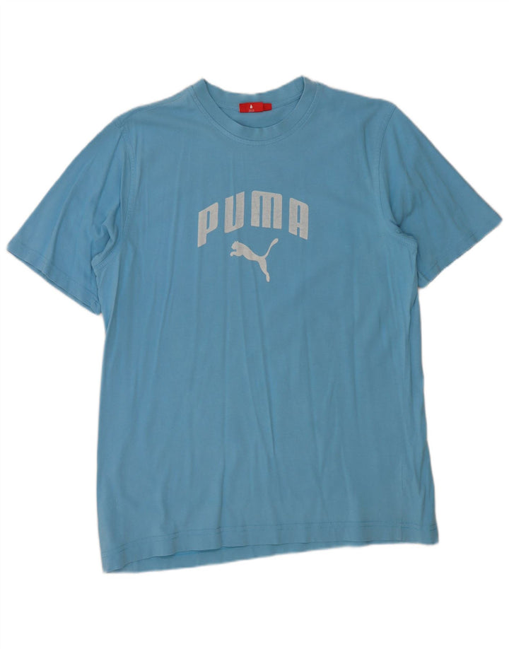 Мужская футболка с рисунком PUMA, большой синий хлопок