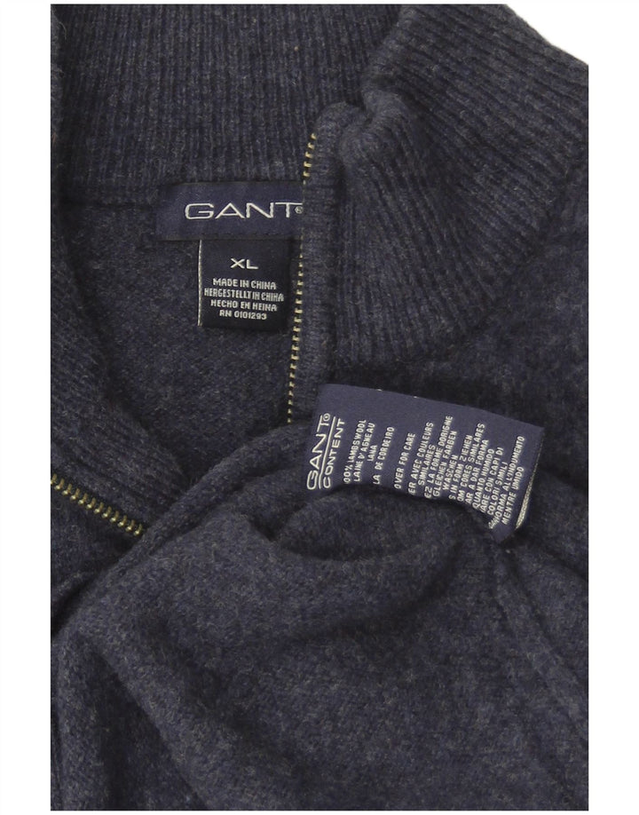 Мужской кардиган Gant XL, темно-синий из овечьей шерсти