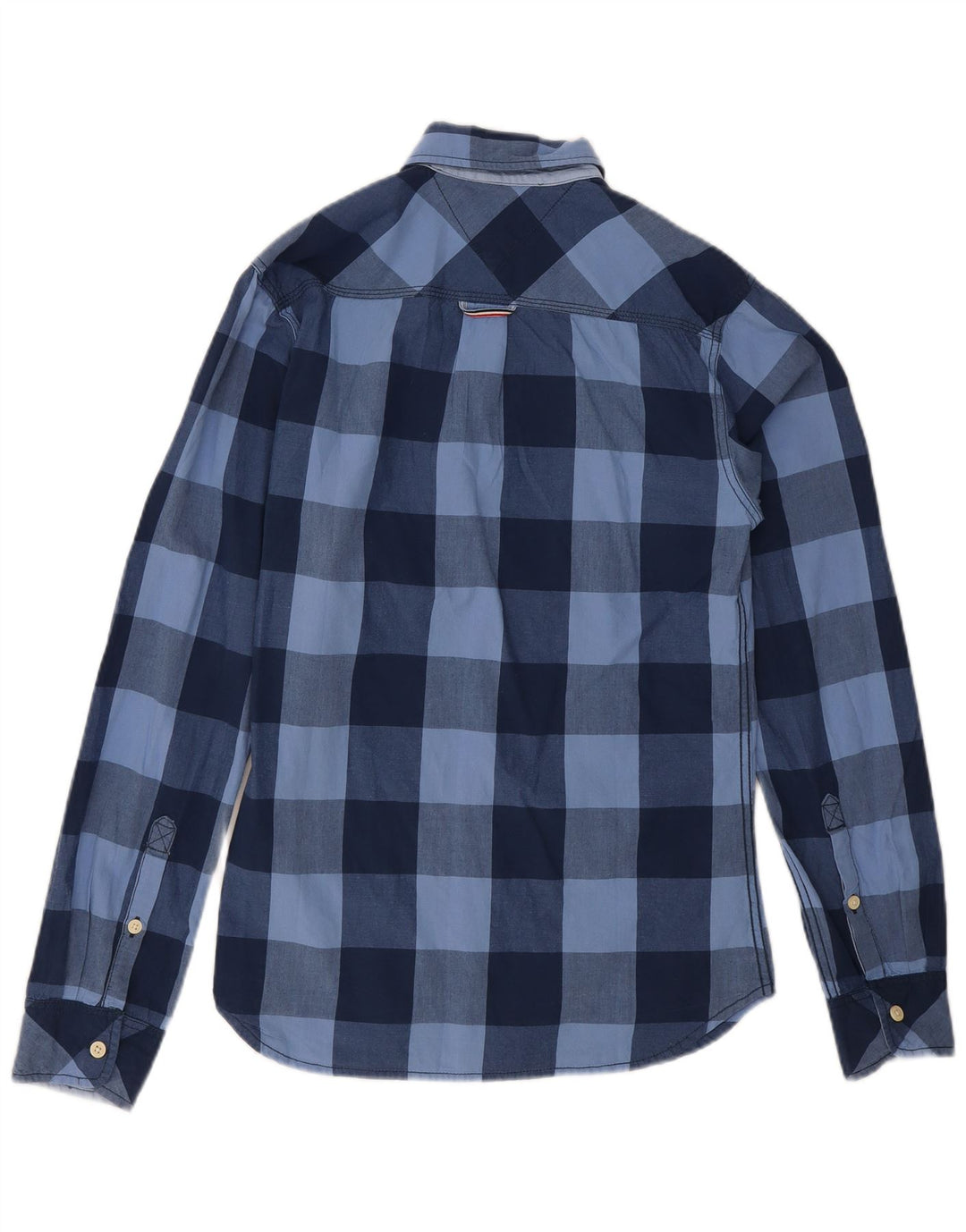 Tommy Hilfiger Мужская рубашка маленького размера, темно-синяя клетка, хлопок