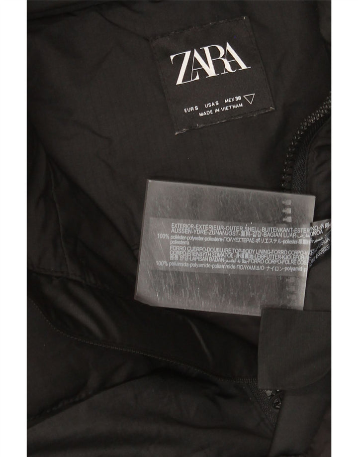Мужская стеганая куртка свободного покроя ZARA UK 36, маленький черный полиэстер