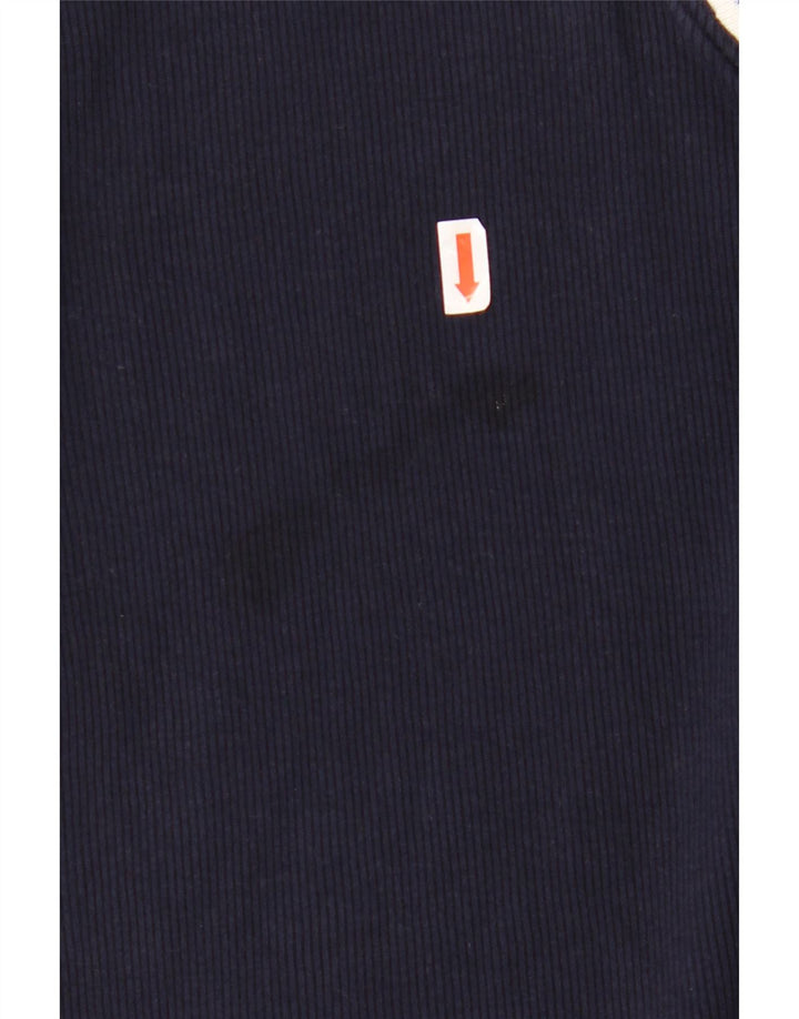 RALPH LAUREN Женский топ с рукавом 3/4, Великобритания, 18 XL, темно-синий, хлопок с цветными блоками