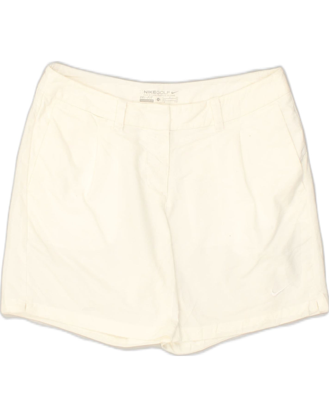 NIKE Womens Chino Shorts US 8 Medium W30  Off White Cotton | Vintage Nike | Thrift | Second-Hand Nike | Used Clothing | Messina Hembry 