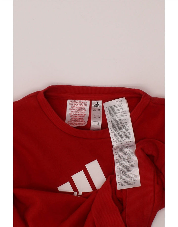 Джемпер с рисунком Adidas для мальчиков 3-4 лет, красный хлопок