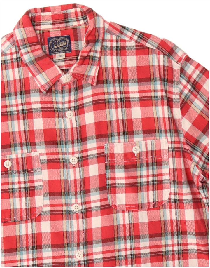 Мужская фланелевая рубашка J. CREW, большая красная клетка, хлопок