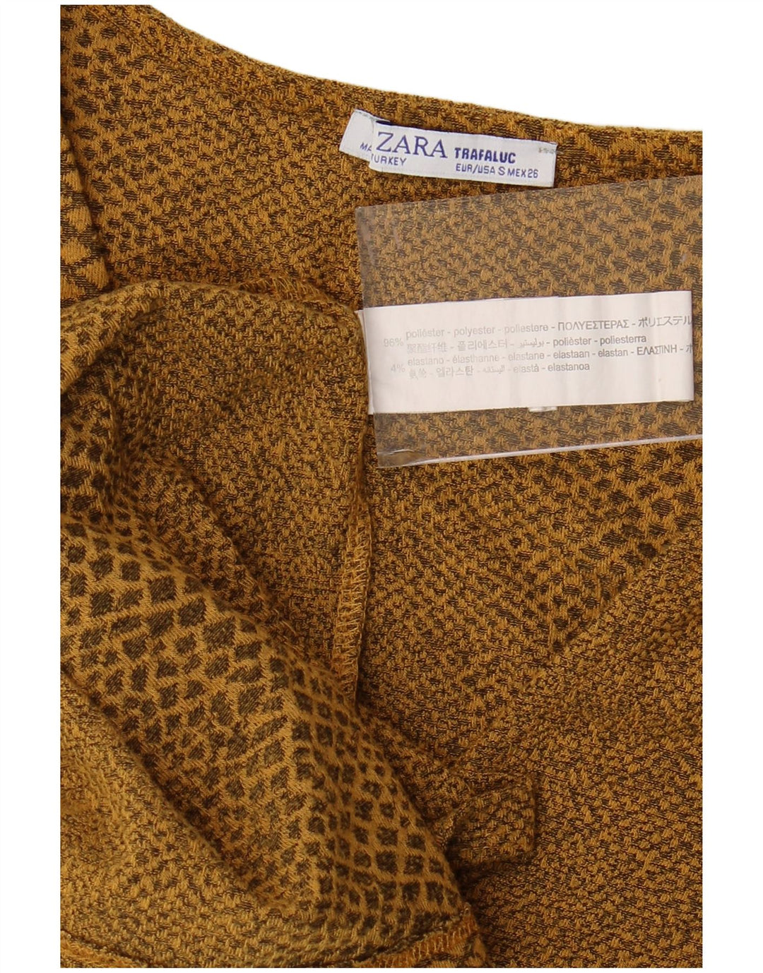 Женское облегающее платье с длинными рукавами ZARA UK 8, маленький желтый с животным принтом