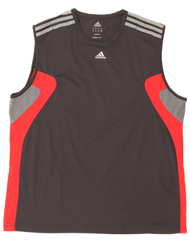 Adidas Climacool Vest Top XL Серый полиэстер с цветными блоками