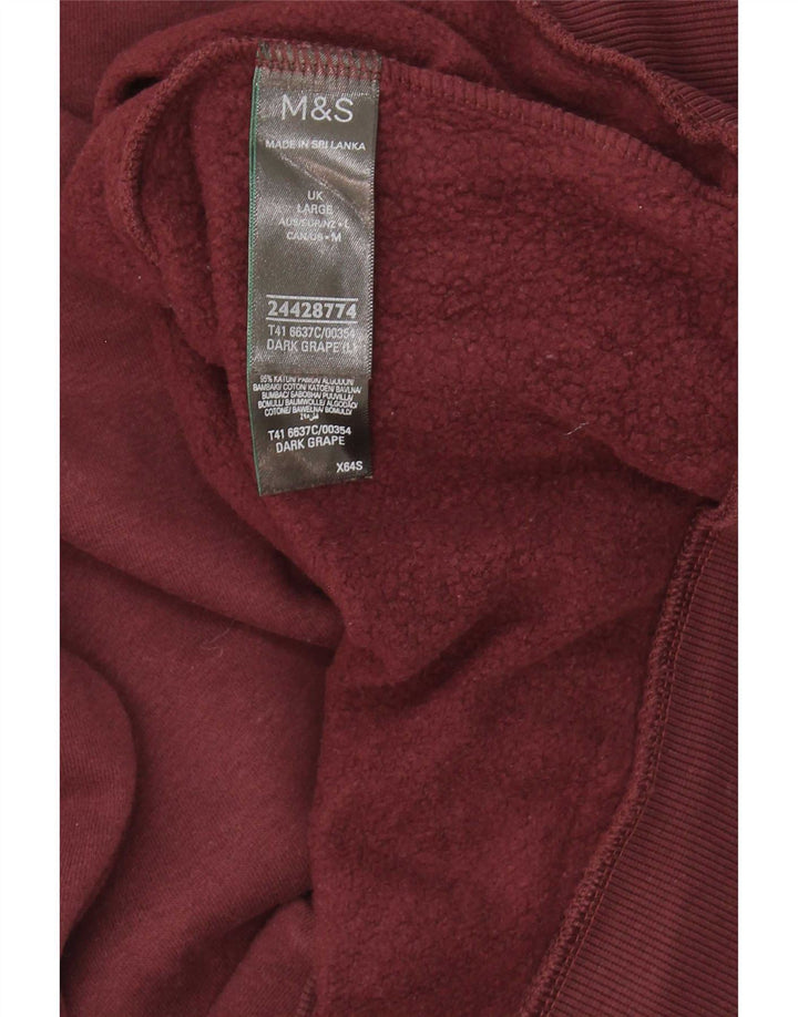 Мужской свитшот Marks & Spencer, большой бордовый хлопок, джемпер