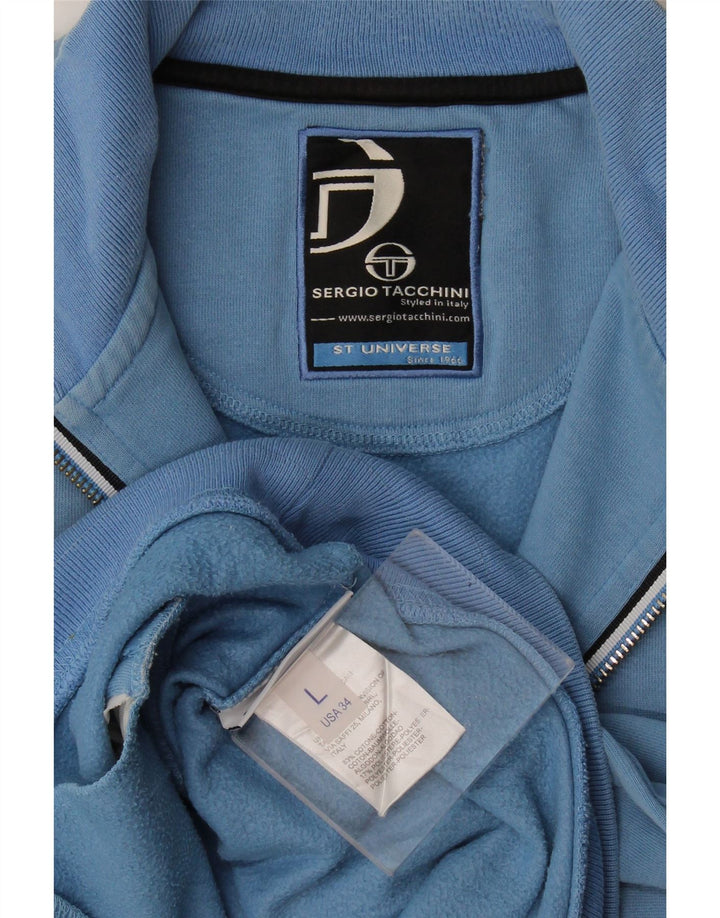 Мужской спортивный костюм Sergio Tacchini, хлопковая куртка в большую синюю полоску