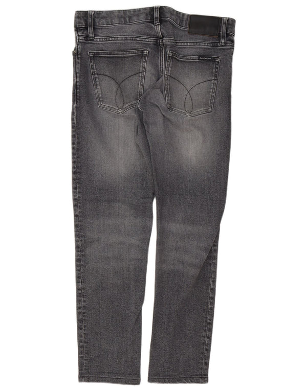 Мужские прямые джинсы CALVIN KLEIN W32 L28 серые, хлопок