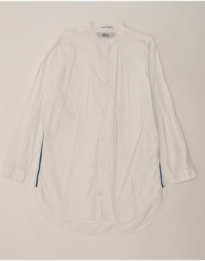 REPLAY Mens Shirt Large White Cotton Vintage Replay and Second-Hand Replay from Messina Hembry 