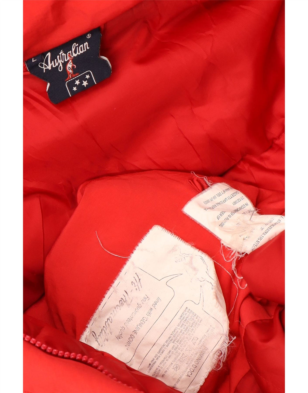 Женское стеганое пальто с капюшоном AUSTRALIAN L'ALPINA UK 16, большой красный полиэстер