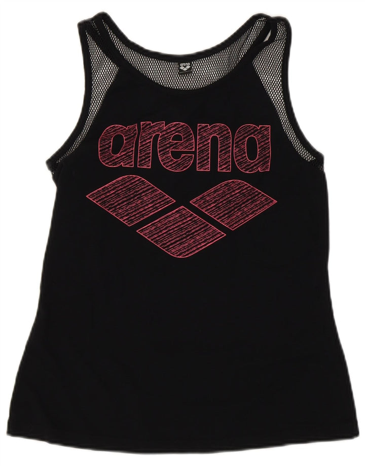 ARENA Womens Graphic Vest Top UK 4 XS Black Polyester
