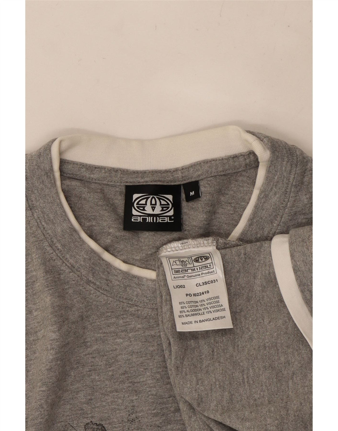 Мужская футболка с рисунком ANIMAL, хлопковый топ среднего серого цвета