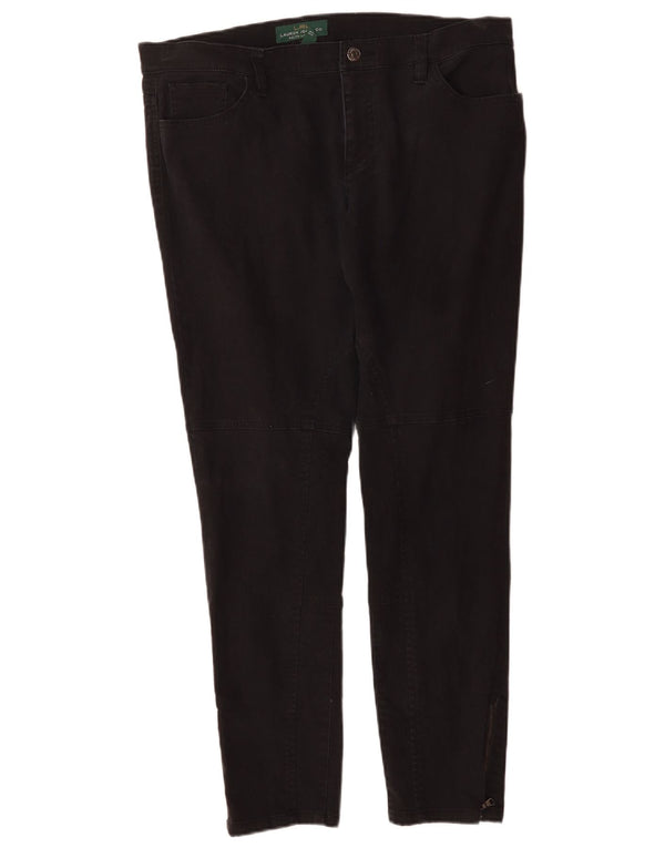 Женские узкие джинсы RALPH LAUREN США 14 XL W36 L29, черные, хлопковые